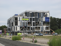 905655 Gezicht op de bouw van het multifunctionele gebouw 'De Speler' in het Thorbeckepark te Utrecht.